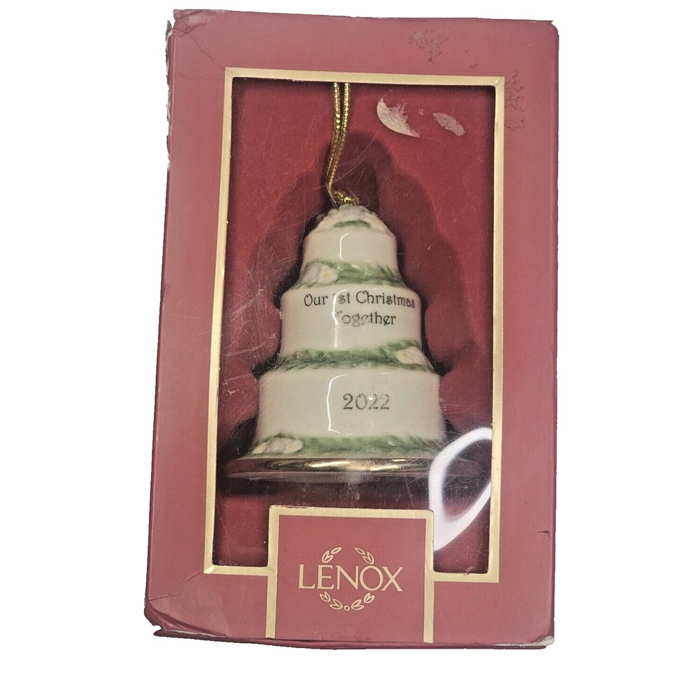 Lenox 2022 Our First Christmas Cake Porcelain Holiday Christmas Ornament